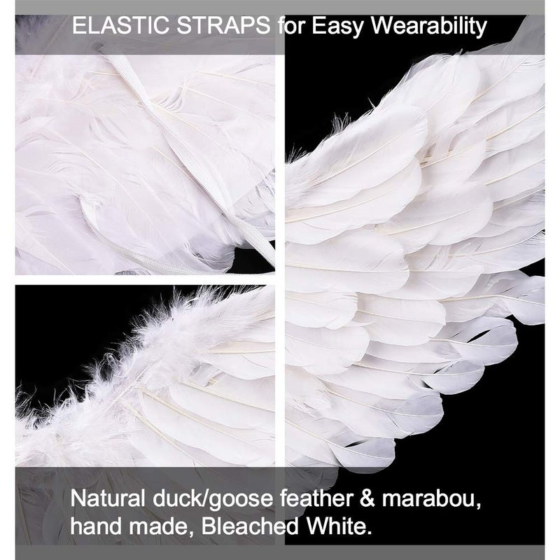 SLanC Angel Wings and Halo White Adult Angel Wings for Kids Party Children's Boys Girls Christmas - Image 2